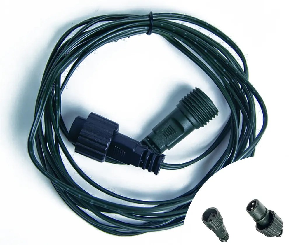 Cavo prolunga 10 metri verde per catena di luci e tende luminose Led di Natale Wisdom