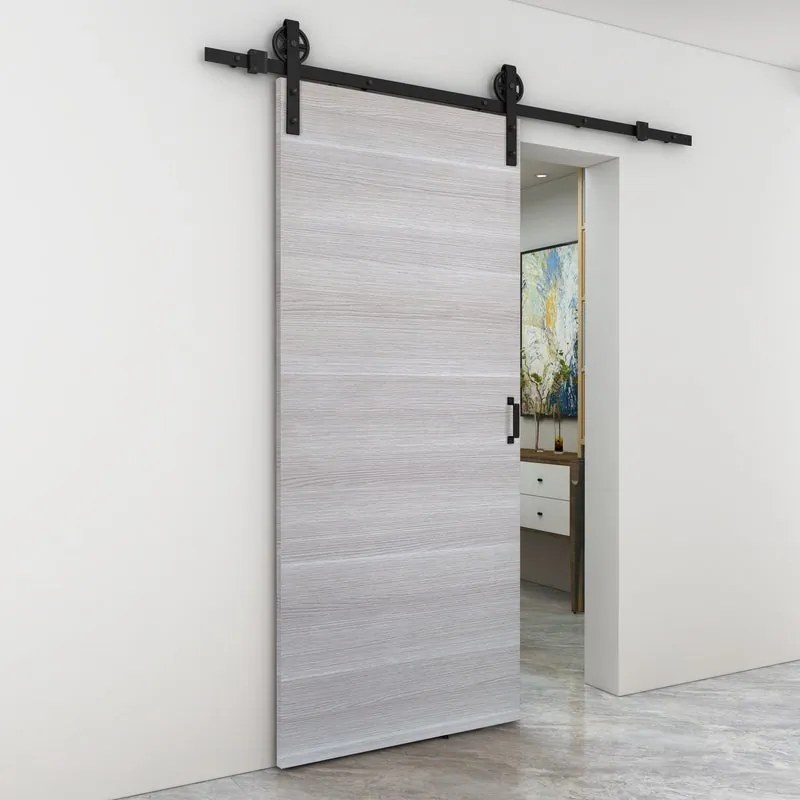 Porta scorrevole Corn in mdf grigio, L 92.5 x H 211.5 cm, con binario Rodeo Reversibile