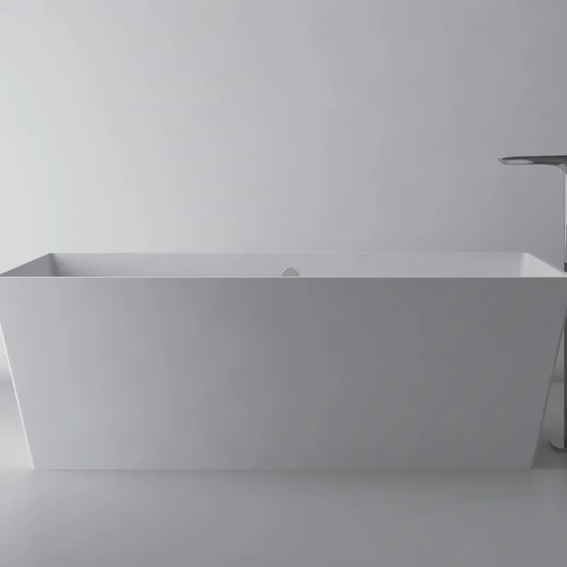 Vasca Carmel bianco lucido 160x65 cm con troppo pieno