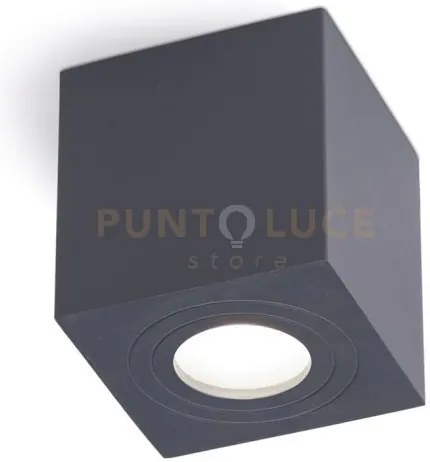 Ges1071- plafoniera alluminio grigio antracite quadrata 1 luce atta...