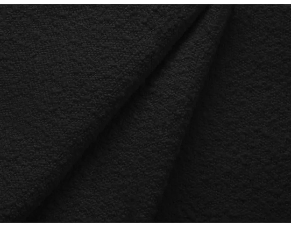 Divano angolare nero allungabile e con contenitore (con penisola a sinistra/con chaise lounge) con rivestimento in bouclé Kyoto – Cosmopolitan Design