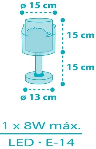 Dalber 61171T - Lampada per bambini WHALE DREAMS 1xE14/8W/230V blu