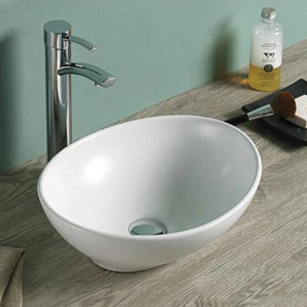 Lavabo D'Appoggio 40,5x33 Cm Rubicer "Break The Rules" Bianco Opaco