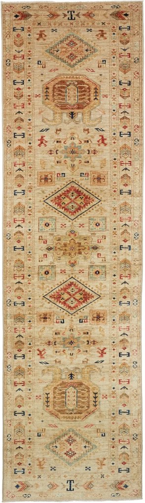Kazak Tappeto 300 x 80 Beige (Pakistan) Annodato A Mano