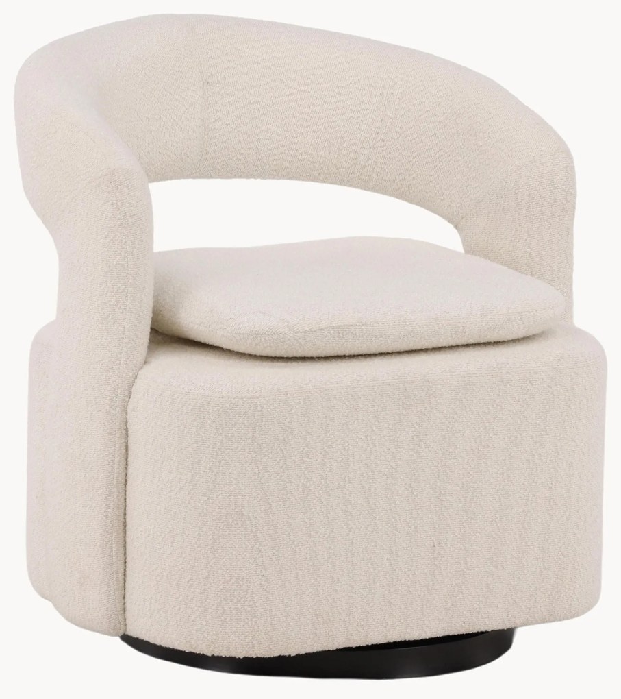 Poltrona lounge in bouclé con funzione girevole Laurel