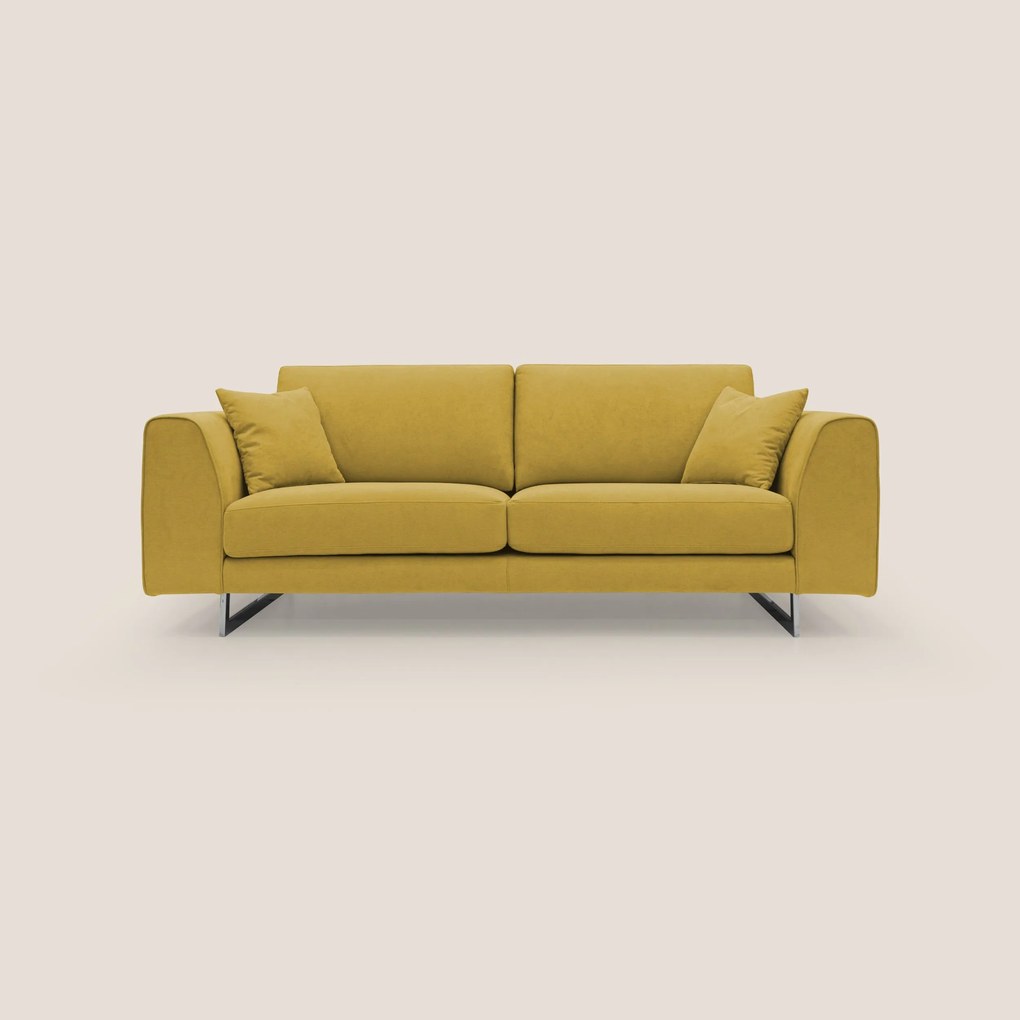 Armony Divano moderno con slitte in acciaio e tessuto impermeabile T02