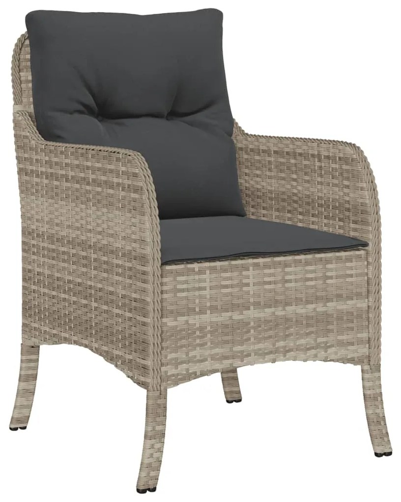 Set pranzo da giardino 9pz con cuscini grigio chiaro polyrattan