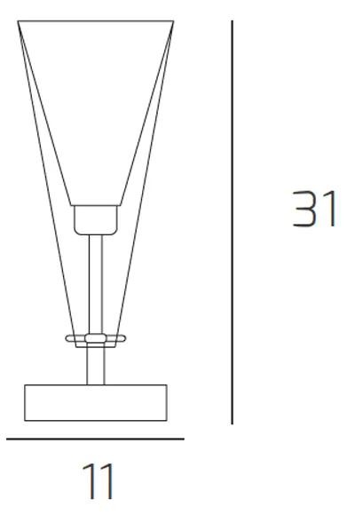 Lampada Da Scrivania Contemp Bullet Metallo Cromo Vetro Trasparente 1 Luce E14