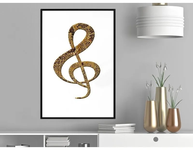 Poster Golden Treble Clef