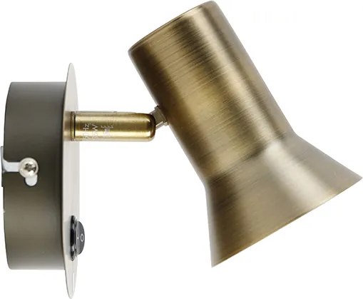 Faretto da parete smart in bronzo orientabile e inclinabile con interruttore e lampadina Wifi GU10 50mm - Karin 1