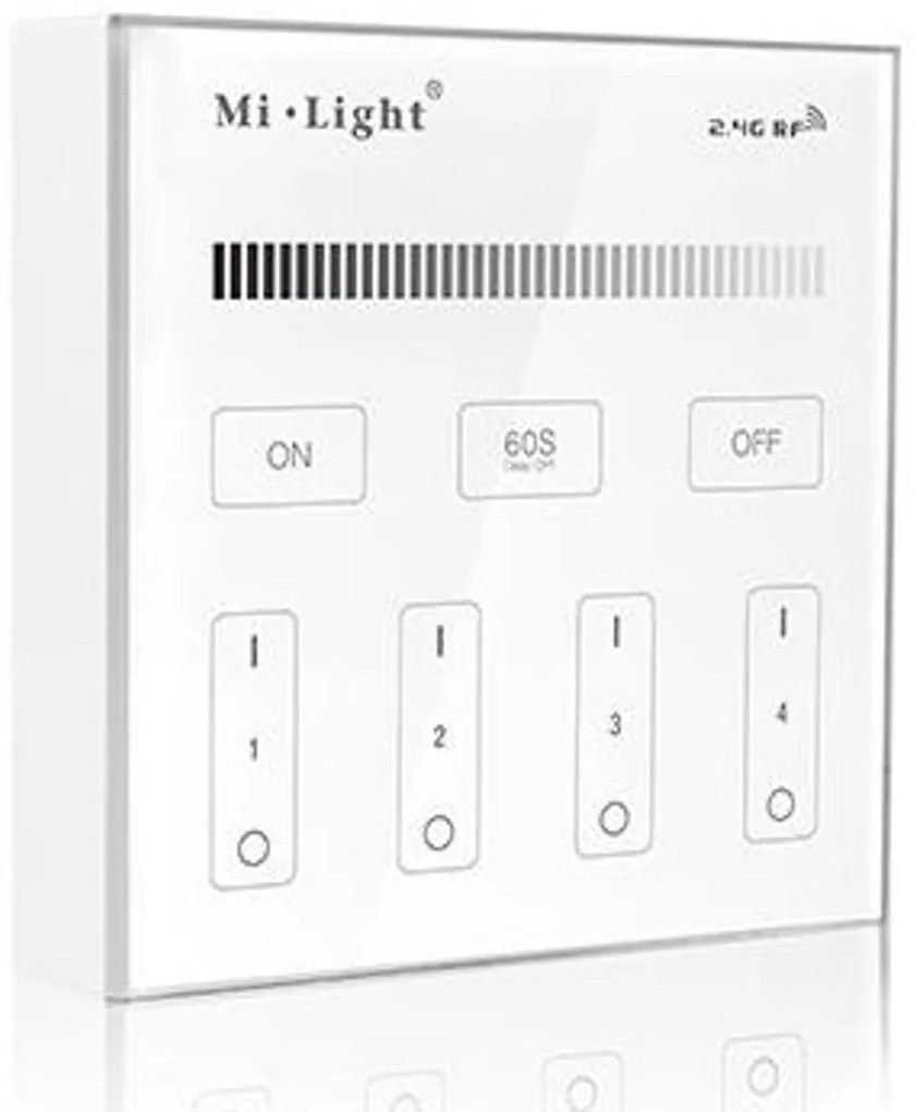 Pannello Full Touch WiFi Dimmer 4-Zone base magnetica - White