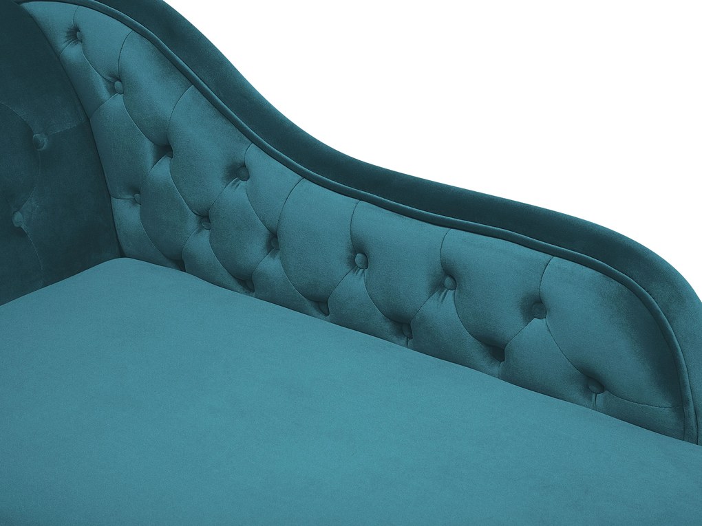 Chaise longue sinistra in velluto verde acqua NIMES Beliani