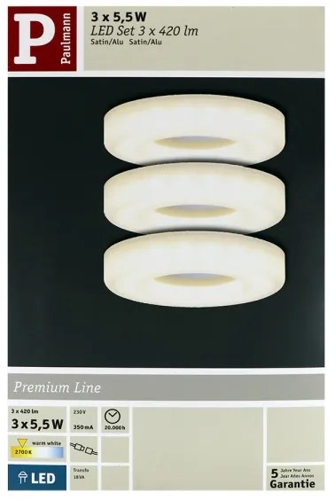 Paulmann 92704 - SET 3xLED/5,5W Lampada da incasso BAGEL 230V