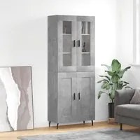 Credenza Grigio Cemento 69,5x34x180 cm in Legno Multistrato 3198357