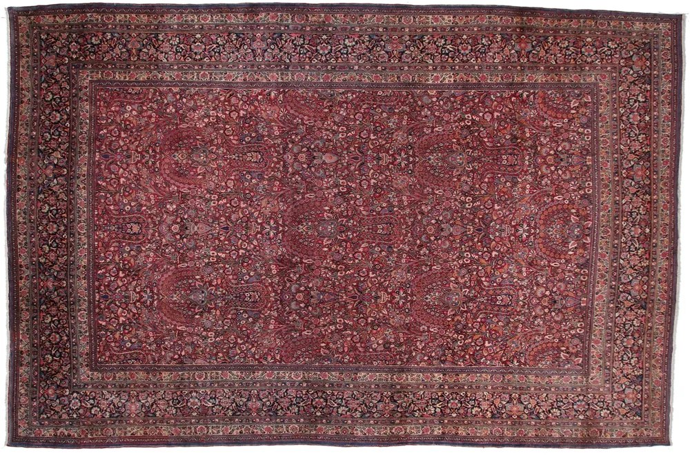 Kerman Tappeto 570 x 380 Blu (Iran) Annodato A Mano