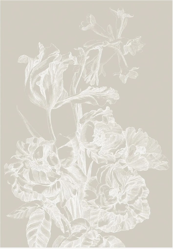 Carta da parati Engraved Flowers