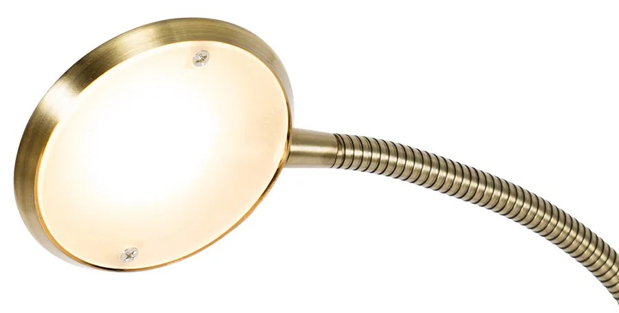 Lampada da terra in bronzo con LED e dimmer con luce di lettura - Fez