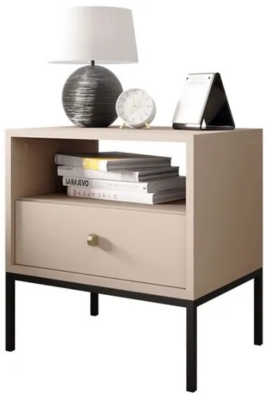 Comodino MONO 56x54 cm beige/nero