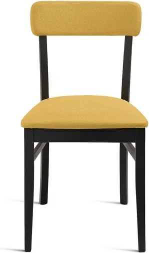 Sedia in tessuto Giallo con struttura in legno LIPSIA 2 sedie