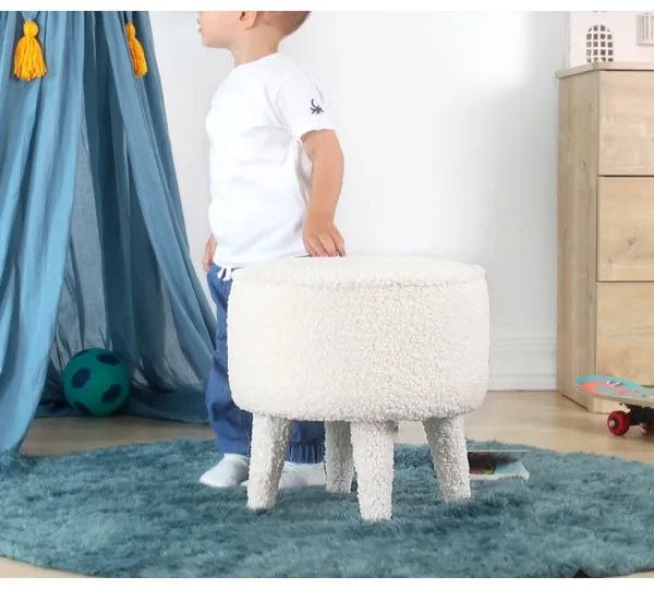 Pouf PIXI Ø 38 cm, bianco