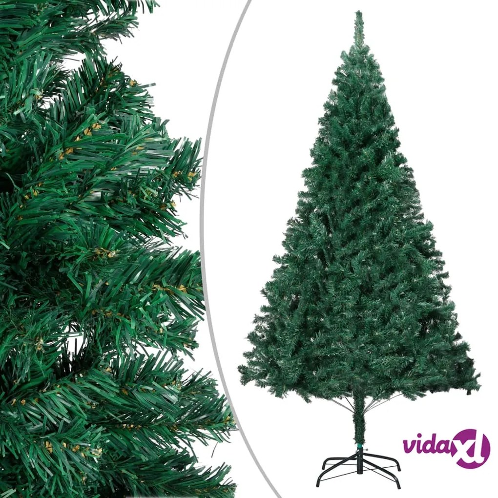 vidaXL Albero di Natale Preilluminato con Rami Spessi Verde 120 cm PVC