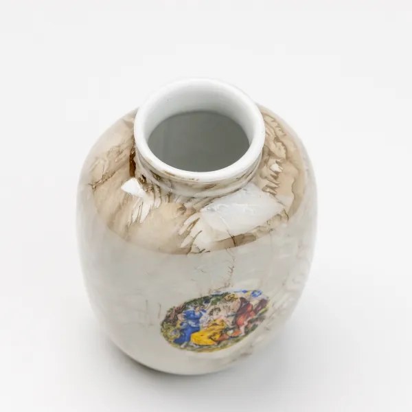 Vaso in porcellana  12,5x9 cm marrone gracie