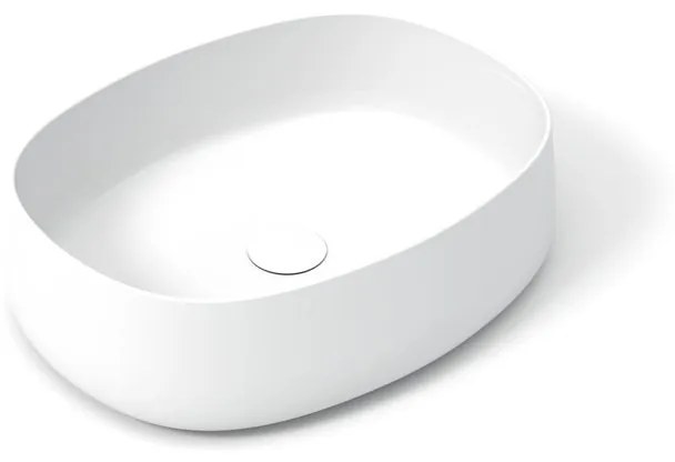 Lavabo da appoggio ovale in ceramica L 50 x H 15 x P 40 cm bianco