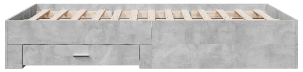 Giroletto cassetti grigio cemento 135x190 cm legno multistrato