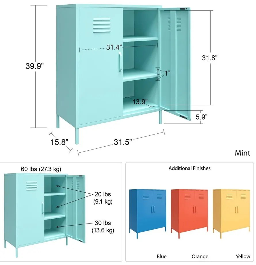 Armadietto in metallo blu , 80 x 102 cm Cache - Novogratz