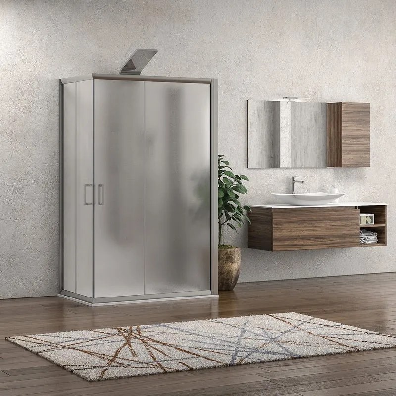 Box doccia 3 lati 80x80x80 altezza 180 vetro opaco K410 - KAMALU