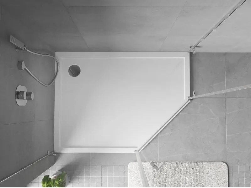 Mexen Flow piatto doccia pentagonale slim sinistro 100 x 80 cm, bianco lucido - 46P108010L