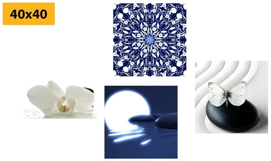 Set di quadri – Feng Shui in bianco e blu