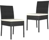 Sedie da Pranzo per Giardino 2 pz in Polyrattan Nero 317166