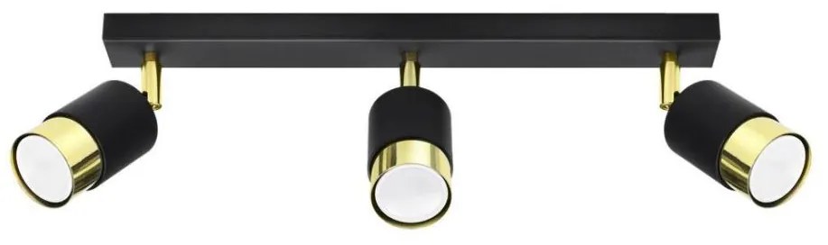 Sollux SL.1071 - Faretto NERO 3xGU10/40W/230V nero/oro