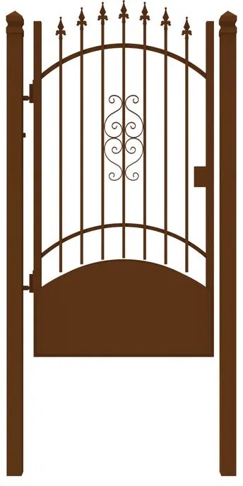 Cancello elettrico Marmolada in ferro, apertura a sinistra, L 104.5, H 180-195 cm, di colore ruggine