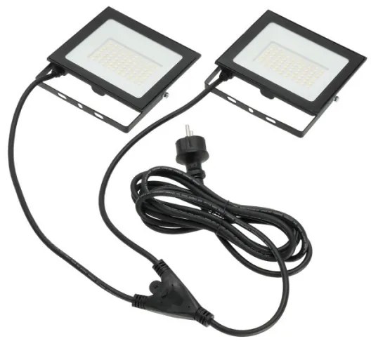 LED Riflettore con il supporto TIGRA 2xLED/50W/230V 4000K IP54 nero/giallo