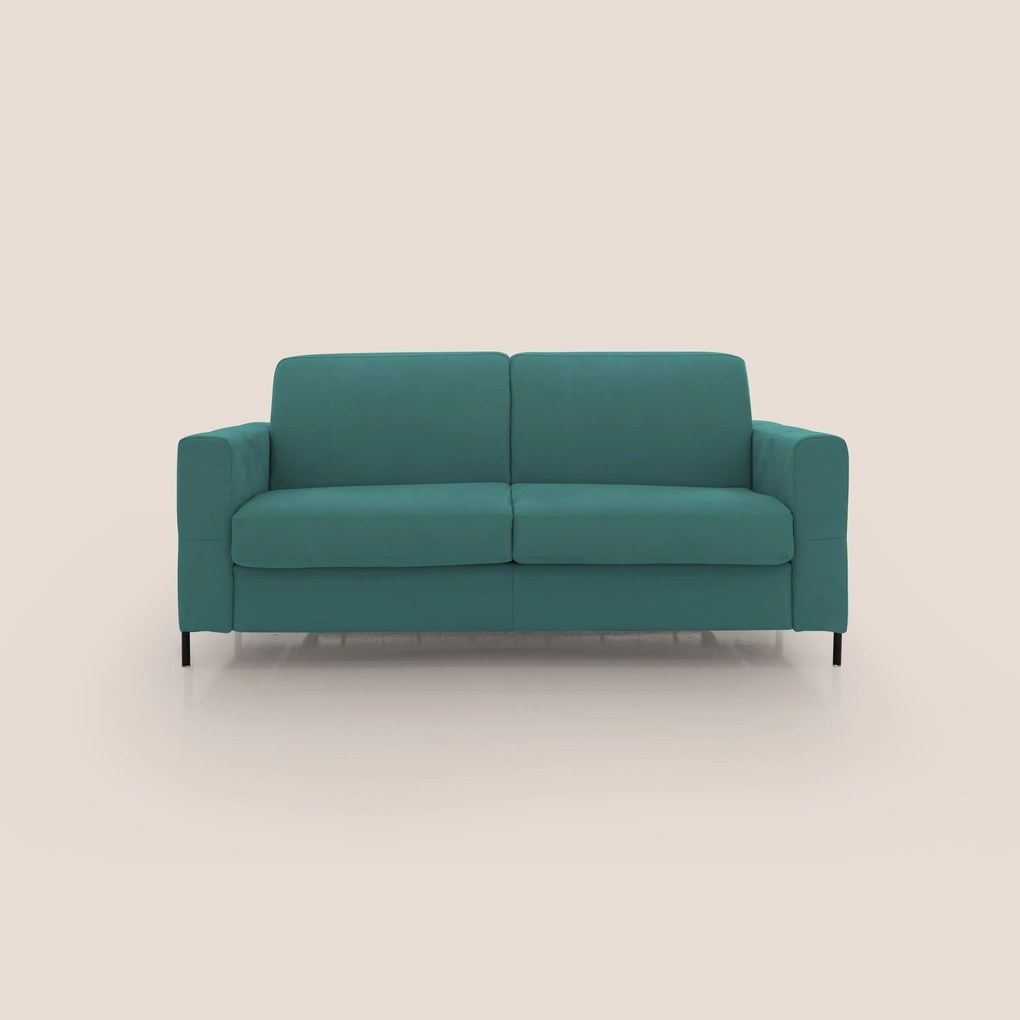 Ortensia divano letto materasso H18 cm con piedi alti in elegante microfibra smacchiabile T11