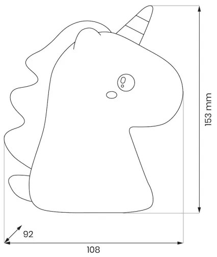 Luce notturna per bambini LED RGBW ricaricabile e dimmerabile UNICORN LED/1W/5V 1200 mAh