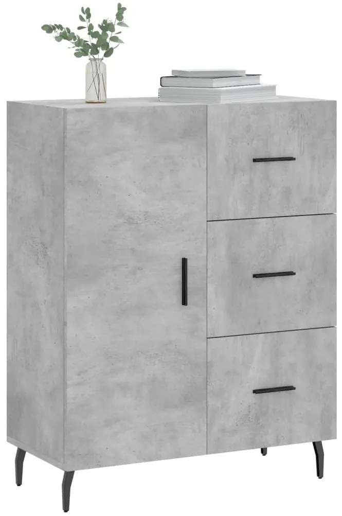 Credenza grigio cemento 69,5x34x90 cm in legno multistrato