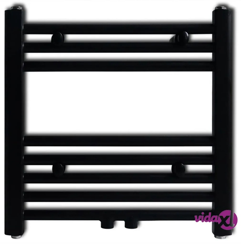 vidaXL Radiatore Centrale Portasciugamano Dritto Nero 480 x 480 mm