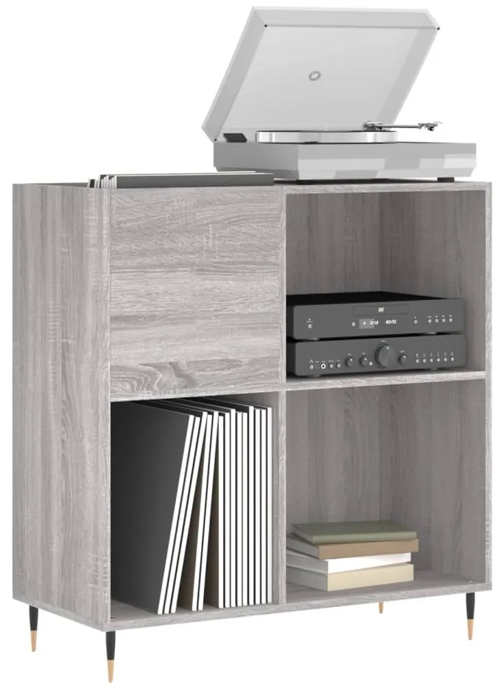 Mobile porta dischi grigio sonoma 84,5x38x89 legno multistrato