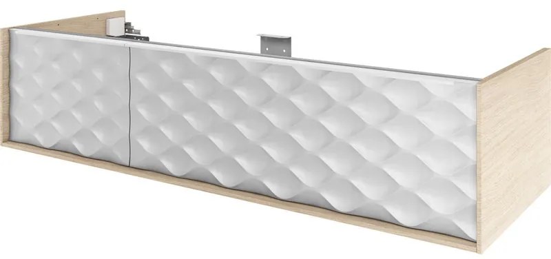 Mobile da bagno sospeso sotto lavabo L 135 x H 32 x P 48 cm beige laccato lucido, 1 cassetto SENSEA Neo