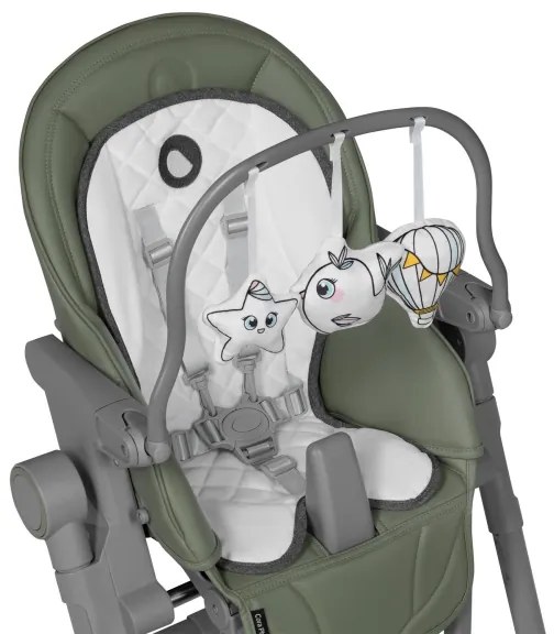 Lionelo - Seggiolone da pranzo per bambini CORA PLUS Verde oliva