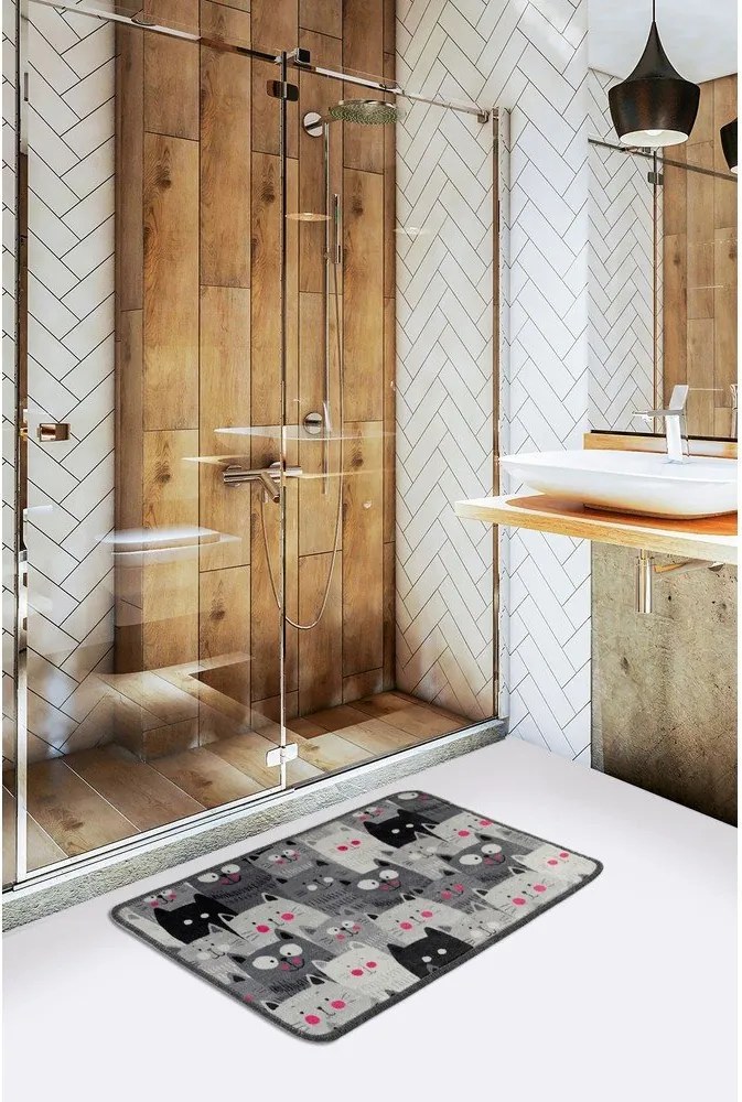 Tappetino per il bagno grigio 40x60 cm Meow – Foutastic
