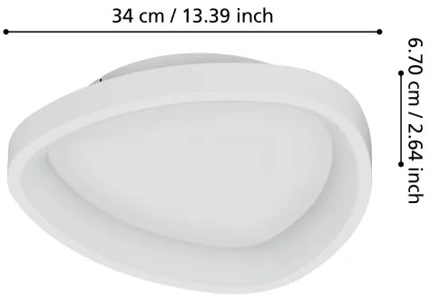Eglo 901583 - Plafoniera LED dimmerabile LORETELLO LED/12W/230V bianco + +TC