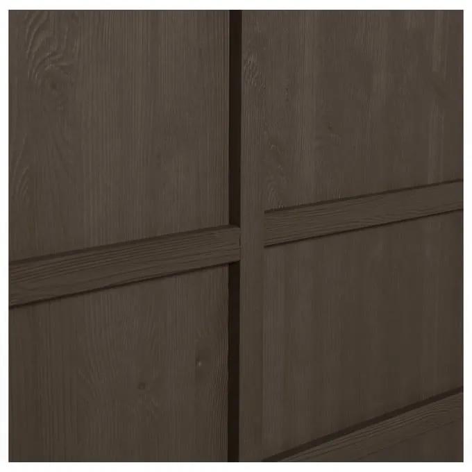 Cassettiera bassa marrone scuro in legno di pino con ante scorrevoli 140x85 cm Nomin - BePureHome