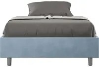 Letto Sommier imbottito 1 piazza e mezza 120x190 cm Azelia - Con rete,Microfibra,Azzurro