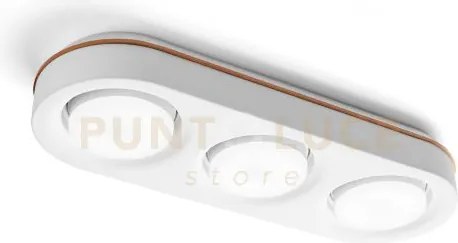 Ellade lampada da soffitto 3 luci attacco gx53 in gesso bianco con ...