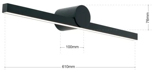 Orion Soff 3-584-Illuminazione a LED per specchi da bagno BEAUTY LED/12W/230V 61cm IP54 nero