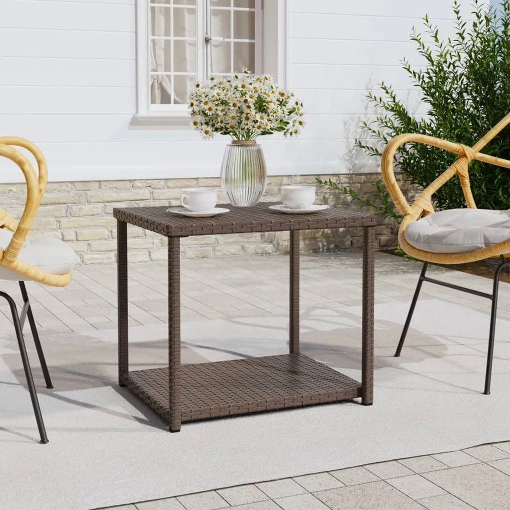 Tavolino marrone 55x45x49 cm in polyrattan